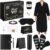 13 Pcs Birthdays Gifts Baskets for Men Get Well Gifts Set for Men Father’s Day Gift Box Tumbler Wallet Robe Scented Candle Notebook Sock Bracelet for Father Dad Boyfriend Husband(Black)