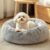 JOLLYVOGUE Small Dog Bed, Calming Soft Anti-Anxiety Donut Cat Bed, Washable Round Fluffy Cushion for Small and Medium Pets (20″)