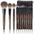 Natural Goat Hair Makeup Brush Set with Case, Natural Makeup Brushes, Natural Bristle Makeup Brushes, Natural Hair Makeup Brushes Set Professional, Walnut Cosmetic Brushes Makeup Set – MONI