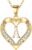 Turandoss Heart Initial Necklaces for Women – Dainty 14K Gold Plated CZ Heart Pendant Necklace with Tiny Letter A-Z, Non Tarnish Waterproof Trendy Jewelry Gifts for Mom Wife Girlfriend