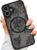 AIGOMARA Case for iPhone 16 [Compatible with MagSafe] Black Flower Floral Pattern Design for Women Girls Soft TPU Bumper Hard PC Back Anti-Fall Shockproof Protective Slim Magnetic Cover