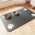 Pet Feeding Mat-Absorbent Pet Placemat for Food and Water Bowl, with Waterproof Rubber Backing, Quick Dry Water Dispenser Mat for Dog and Cat (20″x12″, Striped Dark Gray)
