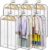 LANDNEOO 6 Pack Clear Garment Bags for Hanging Clothes with Zippers on Double Sides – 10” Clothes Storage for Coat, Dress, and Fur in Closet – 40” Long Suit Bags