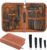 MINKINH Manicure Set Professional Nail Clipper Kit-26 Pieces Stainless Steel Manicure Kit,Nail Care Tools with Luxurious Travel Case (Brown)