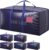 6 Pack Moving Bags with Full-Open Side Zipper, Extra Large 93L Heavy Duty Waterproof Foldable Storage Totes for College Dorm, Moving & Home Organization, Blue