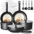 CAROTE 19Pcs Pots and Pans Set Non Stick, Cookware Set Detachable Handle, Nonstick Induction Kitchen Sets Non Stick with Removable Handle, RV Cook Ware, Oven Safe, Black