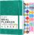 JUBTIC Meal Planner Notebook, Weekly & Daily Meal Prep Journal with Shopping and Grocery Lists for Food Planning Menu Planning Healthy Diet and Habits Tracker, Last 1 Year,Undated, A5, Green