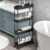 SPACELEAD Slim Storage Cart 4 Tier,Bathroom Organizer Rolling Utility,Mobile Shelving Unit Slide Out for Office, Kitchen, Laundry Room & Narrow Places,Black