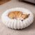 Donut Dog and Cat Bed, Luxurious Comfortable Faux Rabbit Fur Pet Beds, Soft Anti-Anxiety Calming Puppy Kitten Bed with Anti-Slip Bottom for Small Dogs & Cats(20″, White)