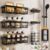 Veken Shower Caddy 6-Pack, Advanced Rustproof Design, No Drilling Adhesive Shelves, Rack with Soap Holder, Large Capacity Bathroom Organizers and Storage, Wall-Mounted Kitchen & Home Decor