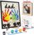 10″ Best Dad Ever Hands Down DIY Handprint Kit with Acrylic Paint, Art Craft Family Keepsake Wood Frame Dad Keychain Birthday Gift Father’s Day for Daddy, Papa Family Sign with Kids Names HF90-D