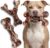 3-Pack Indestructible Dog Toys for Aggressive Chewers, Bacon Flavored Tough Nylon Bones for Medium Large Dogs (25-90 lbs), Heavy Duty Power Chew Toys, Super Big Dog Toys (Brown)