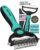 Maxpower Planet Hair Brush – Double Sided Shedding, Dematting Undercoat Rake for Dogs and Cats – Extra Wide Dog Grooming Brush, Reduce Shedding by 95%, Turquoise