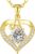 CDE Valentines Day Gift 18K Gold Plated Initial Love Heart 2 Carat Moissanite Necklaces for Women 925 Sterling Silver Jewelry Christmas Anniversary Birthday Present Gifts for Wife Lady Girlfriend Her