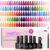 Beetles Spring Gel Nail Polish Set – Vibrarnt Holiday 55 Colors Gel Polish Kit with 5 Pcs Base Glossy Matte Top Coat UV LED Soak off Nail Polish Red Brown Pink Green Blue Easter Gifts for Women