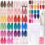 Beetles Press On Nails Kit – Rainbow Gleam | 720Pcs 24 Colors Short Almond Press On Nails | 15 Sizes Matte Glossy Glitter With Nail Glue & Nail Tabs Stickers, Fake Nails Kit Art For Women