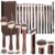 MAANGE 20 Pcs Makeup Brushes with Gift Box, Double-End Multi-functional Makeup Brushes for Blending Liquid Powder Concealer Cream Blush Buffe,CoffeeBrown
