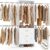 Aheaplus Closet System, Closet Organizer with 3 Wooden Drawers, Closet Organizer System, Walk-in Closet Wardrobe Clothes Rack with 4 Hanging Rods, Garment Rack, -4R, White