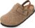 ZUSERIS Kids Suede Clogs Toddler Clogs Boys Girls Cork Footbed Sandals Potato Shoes Leather Slip On Mules with Adjustable Buckle