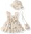 Renotemy Newborn Infant Baby Girl Dresses Summer Outfits Boho Casual Sundress Gifts Toddler Clothes for Girl with Hat and Bag