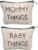 Pearhead Mommy and Baby Things Pouch Set, Canvas Zipper Organizer Bags for Diaper Bag and Travel, Cosmetic and Makeup Bag for Mom