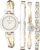 Anne Klein Women’s Bangle Watch and Premium Crystal Accented Bracelet Set