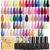 ROSALIND 30pcs Gel Nail Polish Set, 26 Colors Gel Polish with 3Pcs Glossy Matte Glitter Top Coat and Base Coat All Seasons Nude Blue Red Gel Nails art Kit DIY Salon at Home