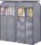 SLEEPING LAMB 54” Hanging Garment Bags for Closet Storage Sealed Completely Jackets Coats Suits Clothes Rack Cover for Wardrobe with Clear PVC Window, 2 Packs, Grey(Hanging Rod Not Included)