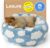 LE SURE Shown on TV Donut Dog Beds for Small Dogs – Calming Cat Sofa as Bed Gift for Indoor Cats with Washable Cover, Round Home Decor Cute Pet Beds with Jacquard Shaggy Plush, 23 Inch, Blue