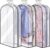 MISSLO 10″ Gusseted All Clear Garment Bags for Hanging Clothes 3 Packs 40″ Suit Bags for Closet Storage Hanging Clothes Storage Suit Cover for Shirts, Coats, Dresses