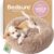 Bedsure Calming Dog Bed for Small Dogs – Donut Washable Small Puppy Bed, 23 inches Anti-Slip Round Fluffy Plush Faux Fur Large Cat Bed, Fits up to 25 lbs Pets, Camel