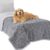 Bedsure Waterproof Dog Blankets for Large Dogs – Pet Blanket for Bed Couch Protector Washable, Premium Jacquard Coral Fleece Cat Throw Blanket, Soft Plush Reversible Furniture Protection, 60×80, Grey