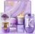 Gifts for Women, Mom, Wife, Girlfriend, Sister, Friends, Her – Unique Birthday, Christmas, Valentine’s Day, Mothers Day Gifts – Initial Lavender Spa Gift Basket Set (K)