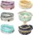LOYALLOOK 6 Sets Bohemian Stackable Bead Bracelets for Women Stretch Bohemian Style Stretch Multilayered Boho Bracelet Set