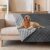 gogobunny 3X Stronger Waterproof Pet Blanket, Scratch Proof Furniture Protector for Dogs Cats, Reversible Cover 52×82 Inch, Dark Grey/Light Grey