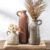 Ceramic Vases Set of 3, Neutral Rustic Farmhouse Vase with Handle, Decorative Flower Vases Home Decor Modern Boho Pampass Vase for Table Mantel Entryway Shelf Living Room Kitchen Bathroom – Brown